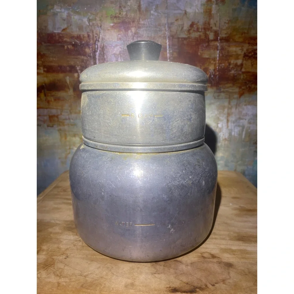 Wear-Ever Aluminum Double Boiler 2432 Vintage 6 Cup‎ 3 Piece Set Made in USA